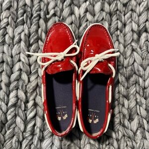 Cole Haan Red Patent Leather Slip On Loafer Women Size 7.